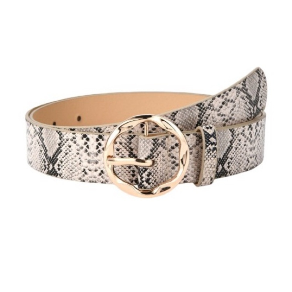 Snakeskin Print Vegan Belt (U412)